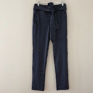 Lezé the Label Comfy Blue + White Pinstriped Pants
